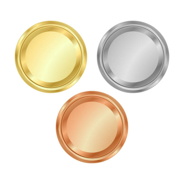 istock vector round empty polished medals of gold silver bronze.  It can be used as coins buttons icons 1325375301