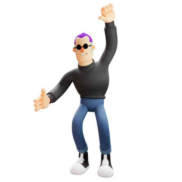 istock 3D Cool Man Cartoon Character with a cute pose 1325377776
