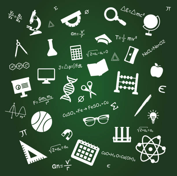 zurück zu school & learning, school supplies vektor-symbol-set. wissenschaft, forschung und bildung ikonen. moderne, bunte, trendige vektor-illustration-set, wissenschaft & technologie themen flachen design stil icon-set. mathematik, grüne schule tafel h - reagenzgläser bunt stock-grafiken, -clipart, -cartoons und -symbole