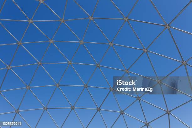 Shell Steel Frame Structure Steel Polygon Frame Shell Structure Against Blue Sky Stock Photo ...