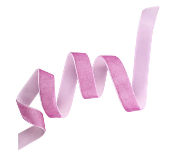 istock Twisted pink velvet ribbon isolated on white 1325387241