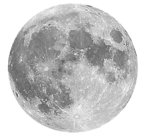 istock Moon with clearly visible craters on a white background 1325387348