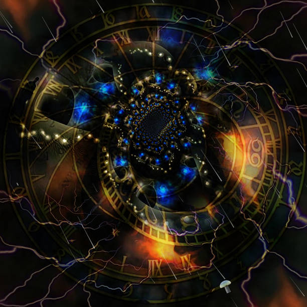 천문학 시계. 3d 렌더링 - dreams abstract allegory painting astrology 뉴스 사진 이미지