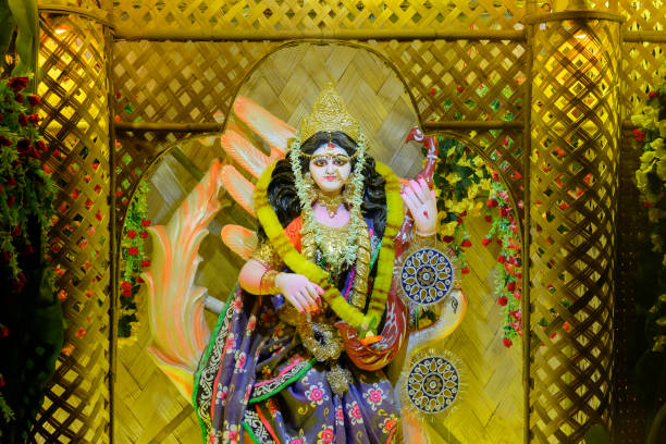 istock Goddess Saraswati being worshipped, Howrah, West Bengal. India 1325402945