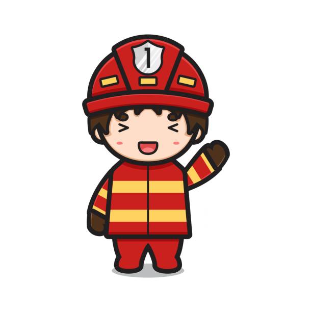 Fire Fighter Cartoon Waving Stock Photos, Pictures & Royalty-Free Images -  iStock