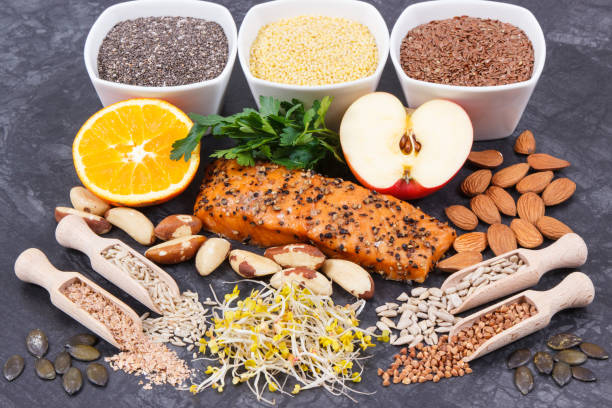 istock Products and ingredients containing vitamins for healthy thyroid 1325408145