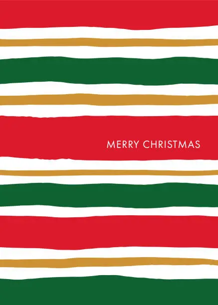 Vector illustration of Christmas Greeting Card template with stripes.