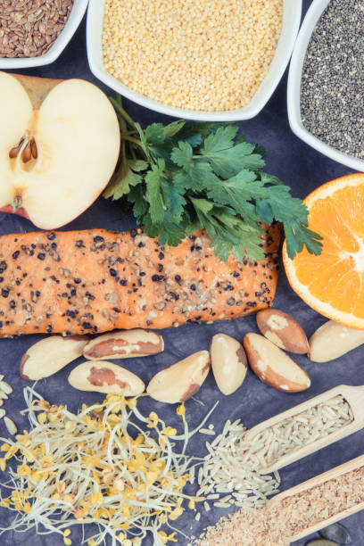 istock Products and ingredients containing vitamins for healthy thyroid 1325408229