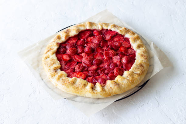 istock Strawberry galette or open pie . Baking. Vegetarian food. 1325410103