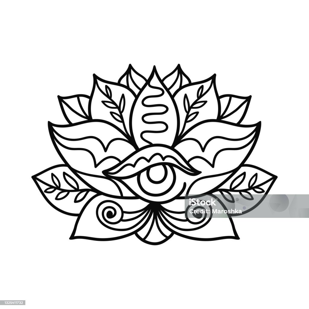 Thiết Kế Xăm Hoa Sen Vẽ Tay Mô Hình Mandala Đồ Họa Hình minh họa ...