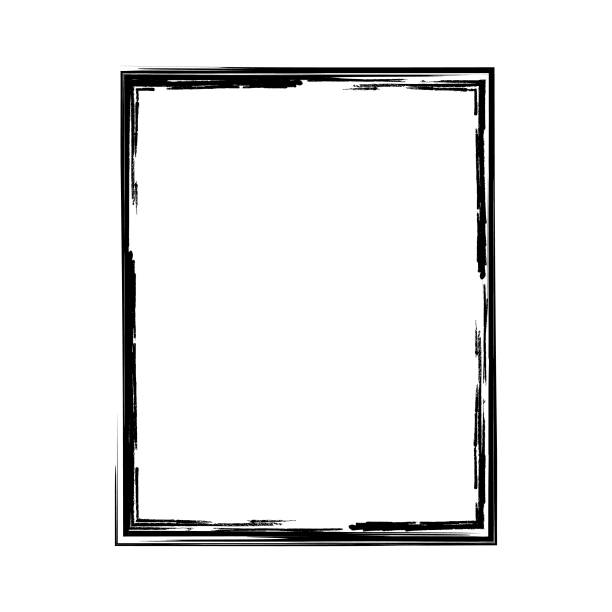 istock Vector brush strokes square of paint on white background. Ink hand drawn paint brush square. Logo, label design element vector illustration. Black abstract grunge square. Frame 1325412465