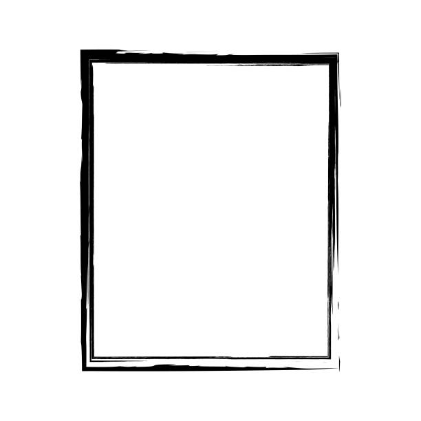 istock Vector brush strokes square of paint on white background. Ink hand drawn paint brush square. Logo, label design element vector illustration. Black abstract grunge square. Frame 1325412466