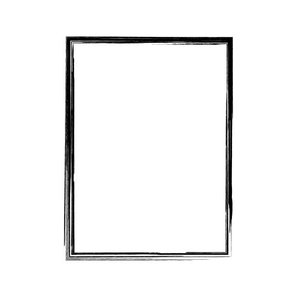 istock Vector brush strokes square of paint on white background. Ink hand drawn paint brush square. Logo, label design element vector illustration. Black abstract grunge square. Frame 1325412470