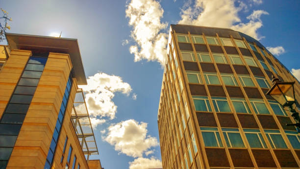 26th. June 2021. City Centre, Birmingham, West Midlands on a sunny day in summer. Office Blocks Apartments and commercial building. There are no visible people in the picture.