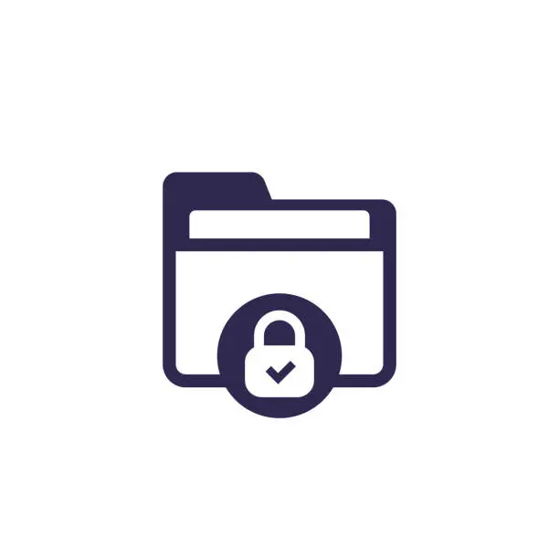 Vector illustration of confidential folder, protected data icon