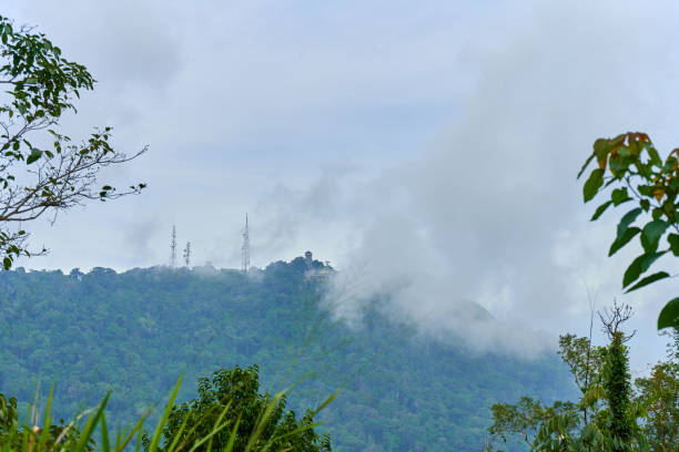 istock A cloud caught on a mountain in the jungle. Natural landscape 1325417001
