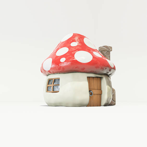 istock mushroom house isolated on white 1325430321