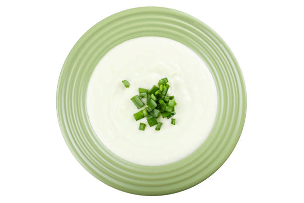 Traditional Dutch pea soup with rye bread and bacon.