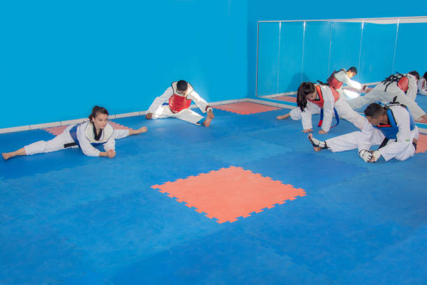 istock taekwondo athlete stretching 1325431375