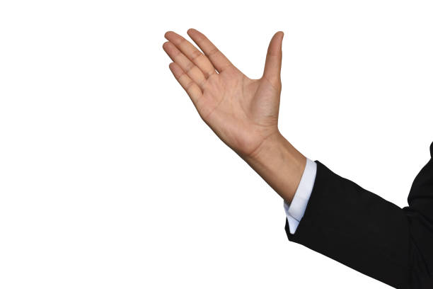 istock Woman hand touching or pointing to something isolated on white background 1325431737