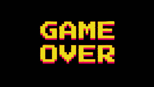 Game Over text animation with alpha channel 4k
