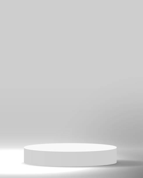 istock Cosmetic gray background and premium podium display for product presentation branding and packaging . studio stage with shadow of background. vector design 1325434405