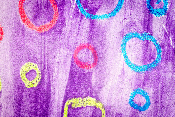 Abstract purple watercolor texture background with some hand painted circles. Hand painted watercolor background.
