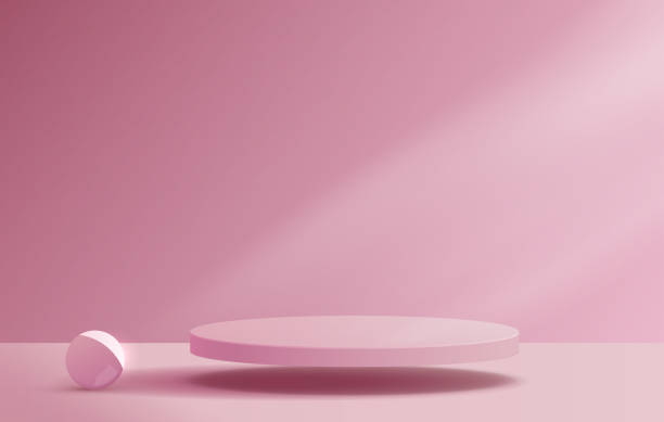 istock Cosmetic light pink background minimal and premium podium display for product presentation branding and packaging presentation. studio stage with shadow of leaf background. 3D illustration design 1325434930
