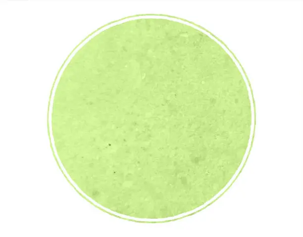 Vector illustration of Horizontal soft faded lime green coloured spotted bordered or framed pastel light peach empty blank circle over white vector backgrounds