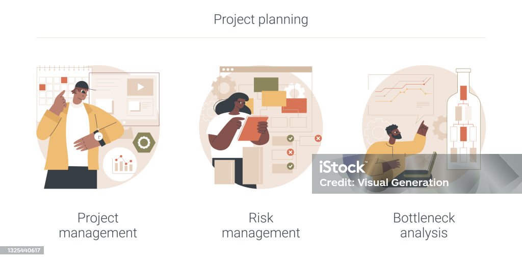 Project Management Abstract Graphics Project Planning Abstract Concept Vector Illustrations Stock ...
