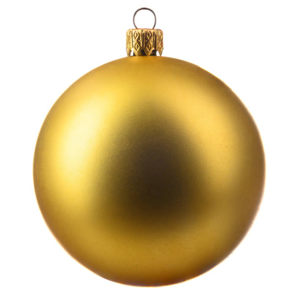 istock one gold-colored Christmas tree toy close-up on a white isolated background. 1325459587