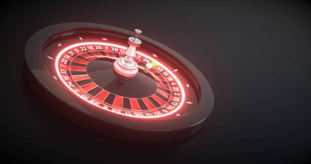 istock Roulette Wheel With Neon Lights - 3D Illustration 1325459865