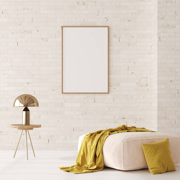 istock Mockup in interior background, room in light pastel colors, Scandi-Boho style 1325468345