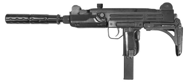 istock UZI submachine gun with silencer isolated on white background 1325470850