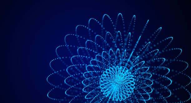 Technology blue sphere with connecting dots. Digital abstract network structure. 3D rendering. stock photo