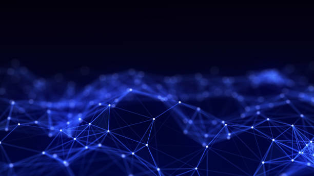 istock Digital dynamic wave. Abstract futuristic blue background with dots and lines. Big data visualization. 3D rendering. 1325472975