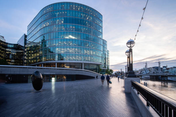 London, England - 22 May, 2019: Modern office building near City Hall at dawn, the More London Riverside buildings. Modern office building near City Hall at dawn, the More London Riverside buildings. gla building stock pictures, royalty-free photos & images
