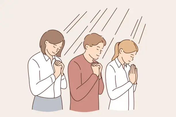 Vector illustration of Business hope and pray concept