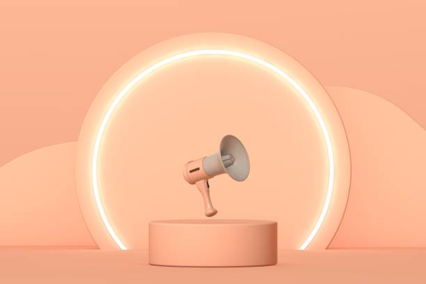 istock Podium and minimal abstract background, 3d rendering geometric shape, Stage for awards on website in modern. Empty product stand. 1325477244