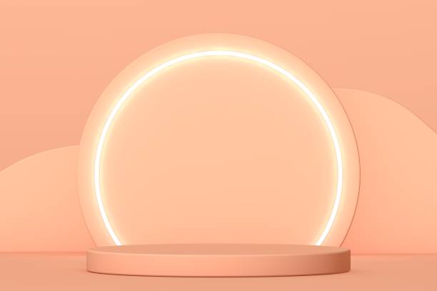 istock Podium and minimal abstract background, 3d rendering geometric shape, Stage for awards on website in modern. Empty product stand. 1325477478