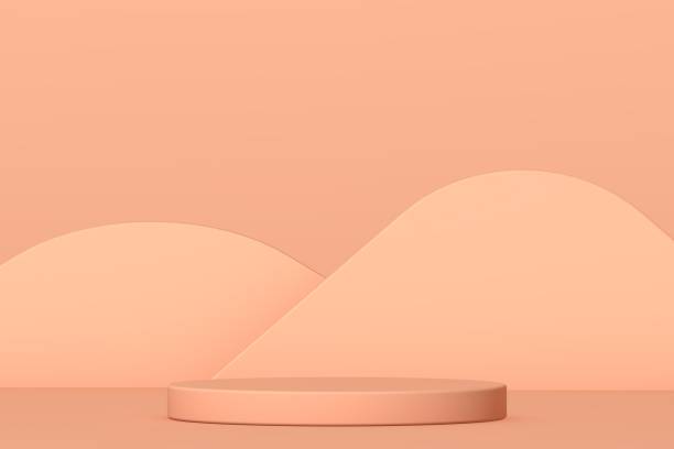 istock Podium and minimal abstract background, 3d rendering geometric shape, Stage for awards on website in modern. Empty product stand. 1325477780