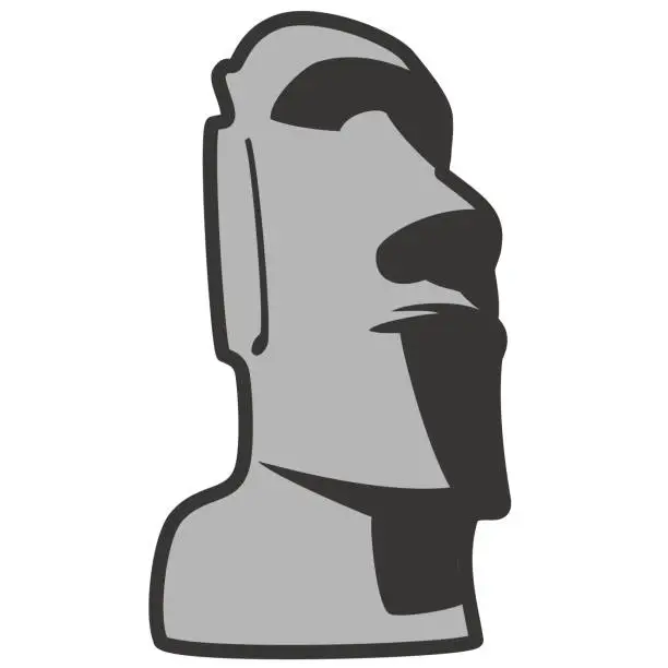 Vector illustration of illustration of Moai