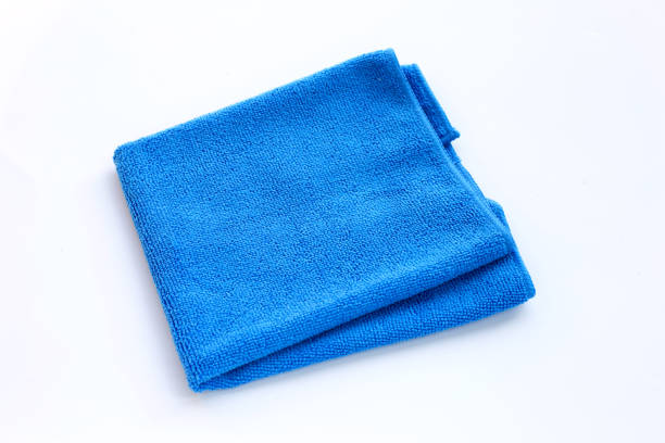 istock Blue cleaning towel on white background 1325485423