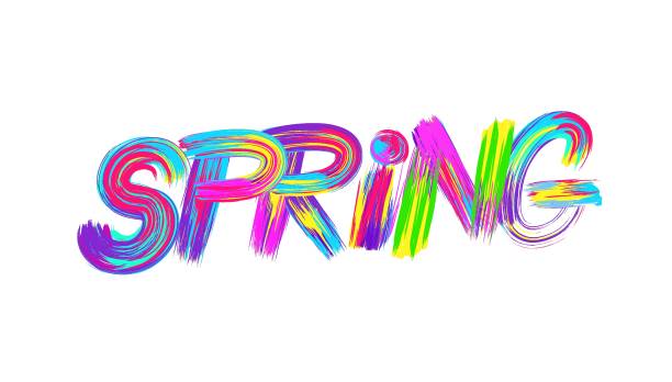 istock Creative lettering poster. Letter with abstract acrylic paint brush strokes on colorful background. Vector illustration. 1325497909