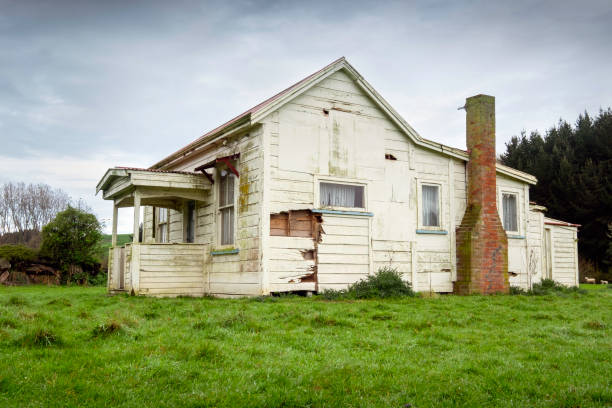 Derelict farm house stock photo