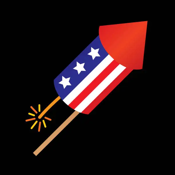 Vector illustration of Fireworks Rocket Icon