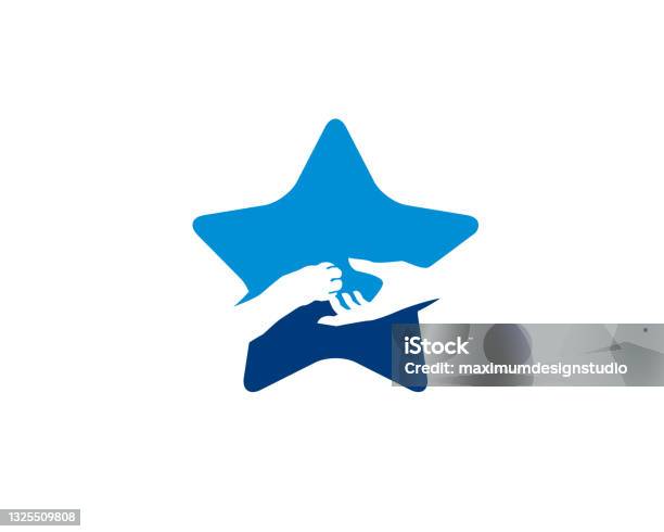 Two Hand Star Sign Hand Human Hand Touching Helping Animal Hand Inside Two Tone Star Stock ...