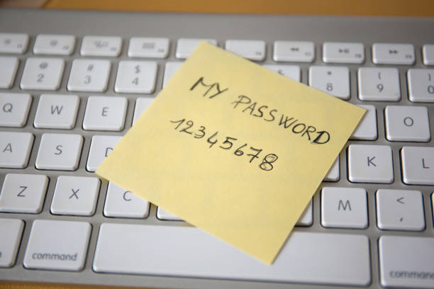 istock Easy Password concept. My password 123456 written on a paper with marker. 1325513335