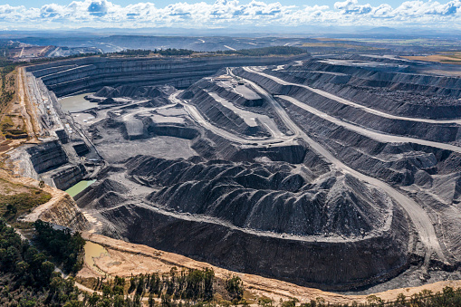 Aerial view of Bulga Coal mine, located near Broke NSW