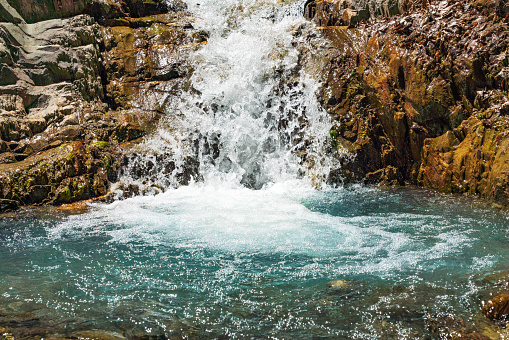 Beautiful waterfall in the mountains